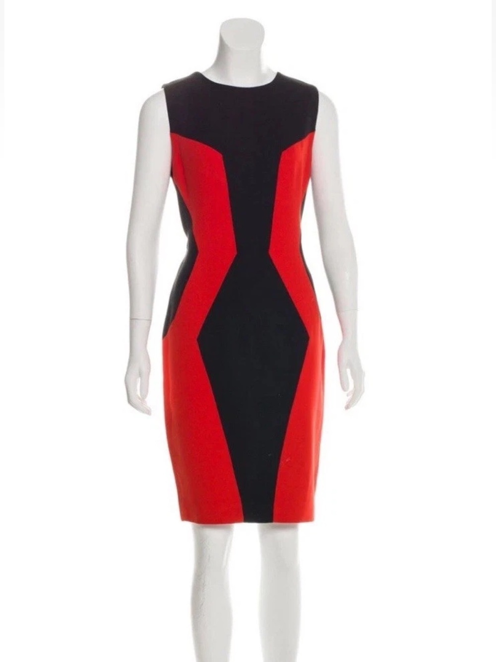 Jason Wu Red and Black Sleeveless Sheath Dress